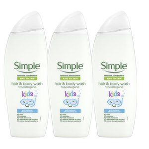 Simple-Hypoallergenic Hair and Body Wash -Pro-Vitamin B5, Chamomile Oil, set 3